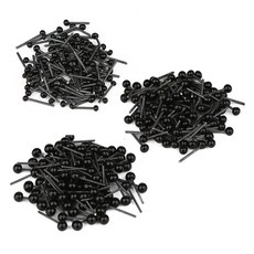 Khohimo 毛根娃娃眼睛 豆豆眼 3款 x 100入 套組 3W320, 1套, 混合套組, 黑色