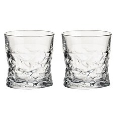 法式馬爾斯 握感佳 寬口玻璃威士忌杯 冰裂紋 FM237, 2個