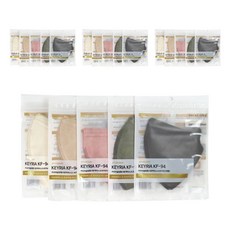 키리아마스크 황사 방역 마스크 슬림대형 KF94, 아이보리 + 베이지 + 로즈골드 + 카키 + 다크그레이, 20개, 10개입