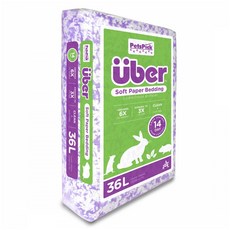 펫츠픽 반려동물 Uber 소프트 종이 베딩 흰색 + 보라, 1개, 36L