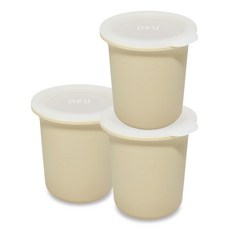DKU 迷你膠囊型副食品矽膠收納盒, 60ml, 3個, 象牙白
