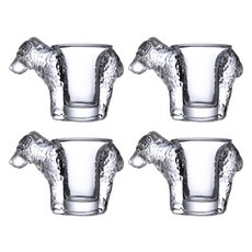 American Road 奢華動物造型把手義式濃縮杯/威士忌杯, 4個, 大熊