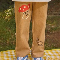 minidou 兒童款蘑菇棉質褲