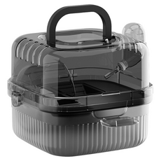 Lanboer 倉鼠撞色一體式外出籠, 1個, 黑色