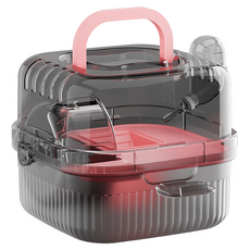 Lanboer 倉鼠撞色一體式外出籠, 1個, 粉紅色