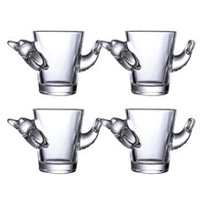 아메리칸로드 럭셔리 동물 손잡이 에스프레소 언더락잔, 돌고래, 4개