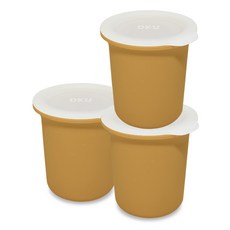 DKU 迷你膠囊型副食品矽膠收納盒, 60ml, 3個, 棕色