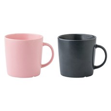 아메리칸로드 심플 컬러 세라믹 머그컵 360ml x 2종 세트 RK2374, 핑크, 블랙, 1세트
