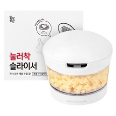 Dailygongam 按壓式蒜泥切片器, 白色 + 灰色, 1個