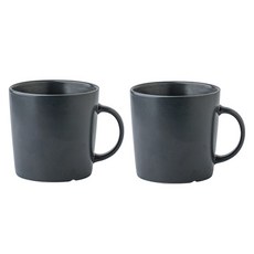 아메리칸로드 심플 컬러 세라믹 머그컵 360ml RK2374, 블랙, 2개