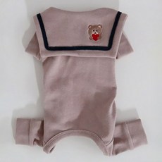 개꿀이냥 狗狗 陶瓷熊 連身衣 HDAL00400, 1個, 米色