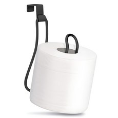 살림여왕 다용도 무타공 휴지걸이 라운드, 블랙, 1개