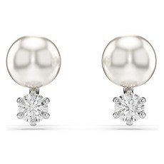 스와로브스키 Matrix 로듐 크리스털 펄 스터드 귀걸이 세트 5694225