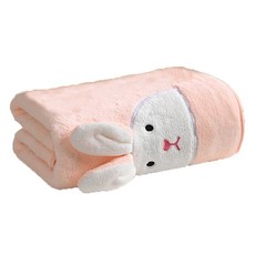 원이네 부드러운 토끼 샤워 바스타월 370g 극세사, 핑크, 1개