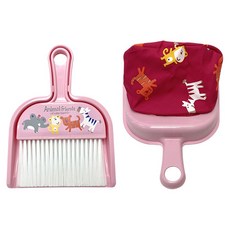 솔앤소울 주머니 미니 빗자루 2p + 쓰레받기 2p 세트, 핑크, 1세트