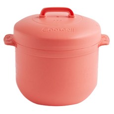 Cookcell 微波爐用 Zephyr 碗 迷你低醣飯鍋容器 1.5L, 珊瑚粉, 1個