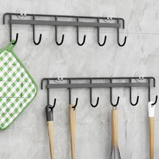 Younco 廚房壁掛式掛勾掛勾, 銀, 2個