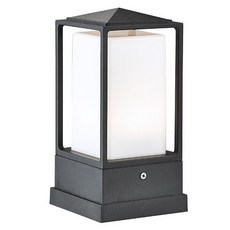 方形戶外門柱燈 100mm, 黑色