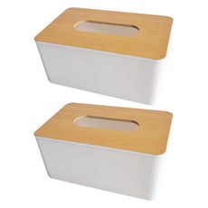 윤코 주방 키친타올 박스 보관 케이스, 화이트, 2개