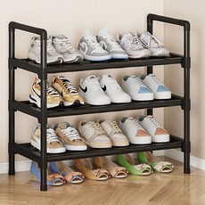 堅固耐用多功能鞋櫃 60cm, 黑色, 3層