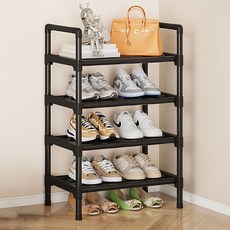 堅固多功能鞋櫃 45cm, 4層, 黑色