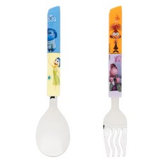 LiLFANT 迪士尼腦筋急轉彎2旋轉拼圖印花湯匙叉子組, 混色, 1組