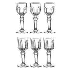 American Road 浮雕高級玻璃迷你酒杯 花瓣款 15ml x 3入 + 冰葉款 15ml x 3入 組 RK2361, 1套