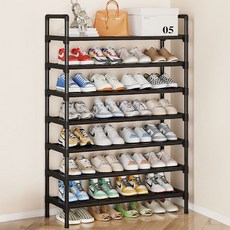 堅固多功能鞋櫃 80cm, 7層, 黑色