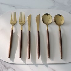 좋은예감 아르센 커트러리 세트 A, 골드, 1세트, 디너스푼 2p + 디너포크 2p + 디너나이프 2p
