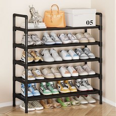 堅固耐用多功能鞋櫃 80cm, 5層, 黑色