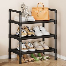 堅固多功能鞋櫃 45cm, 3層, 黑色