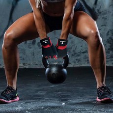 아테셀 유니섹스 스트랩 헬스 장갑 양손 세트, 레드, 1세트