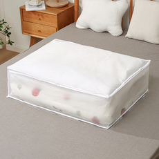 MakeMine 家用防塵防水PVC棉被收納袋 生活整理箱, 白色, 80 x 60 x 25 cm, 1個