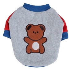 honeydog 狗狗動物刺繡大學T HDTS00397, 灰色