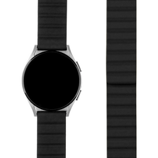 MOHARLAB 智慧手錶矽膠雙色磁吸錶帶 20mm, 黑色