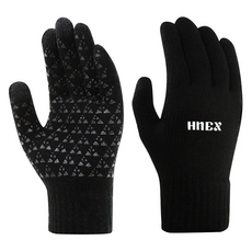 HNEX 스마트폰 터치 방한 논슬립 스포츠 니트 장갑, 블랙, 1개