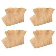 孕婦適用舒適彈性荷葉邊中筒襪 黃色, 4個