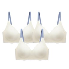 女款無鋼圈無縫波浪邊內衣3件組