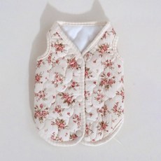 超讚萌寵 狗狗小碎花絎縫背心, 深奶油波浪, 1個