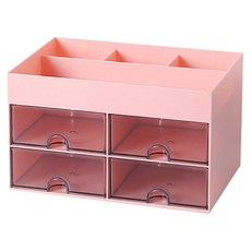 Allode 方形文具收納桌面裝飾, TYPE02 粉紅色, 1個