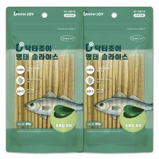 닥터조이 강아지 명태슬라이스 간식, 초록입홍합, 80g, 2개