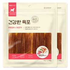 굿데이 강아지 건강한 육포, 소프트 오리고기 슬림스틱, 180g, 2개