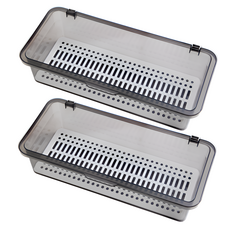 홈픽리빙 주방 수저통, 투명 + 그레이, 2개