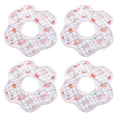 메이징초이스 유아용 순면 똑딱이 턱받이, 4개