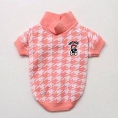 honeydog 狗狗千鳥格領針織衫 HDKN00455, S, 1個