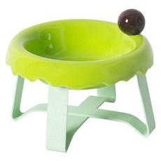 PASTEL PET 寵物 Choco Ball 陶瓷碗架, 綠色, 1個