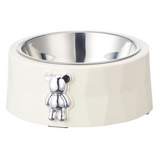 PASTEL PET 寵物銀熊鋼製餐具, 1個, 象牙白