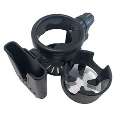 LuNELL 雙格手機雙重鎖定 兼容Bugaboo Joolz Ryan Kkakung 嬰兒推車杯架, 1個, 黑色