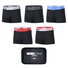 MICHIKOLONDON 男性舒適四角內褲5件組+收納袋