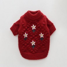 honeydog 狗狗奶奶刺繡針織衫 HDKN00450, 1個, 酒紅色